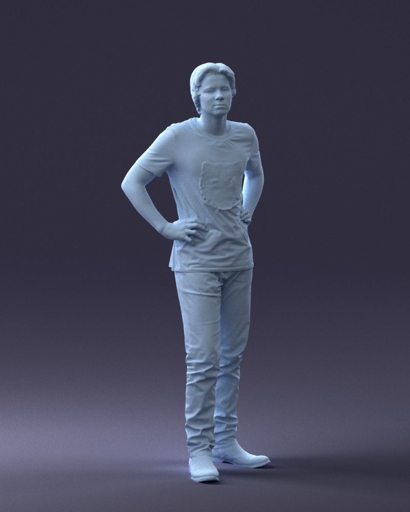 000123 Teenager in Printed Tiger T-Shirt 0303 3dp 3D print model_9