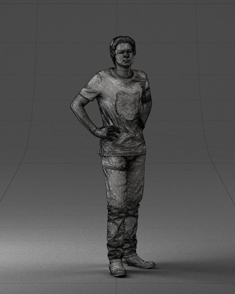 000123 Teenager in Printed Tiger T-Shirt 0303 3dp 3D print model_10