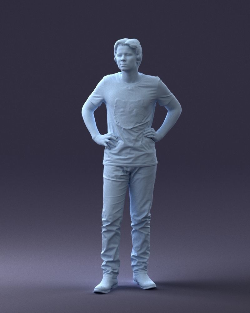 000123 Teenager in Printed Tiger T-Shirt 0303 3dp 3D print model_45