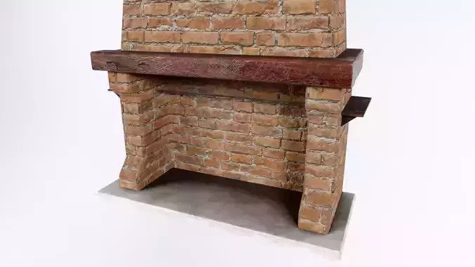 Stone Fireplace Low-poly 3D model