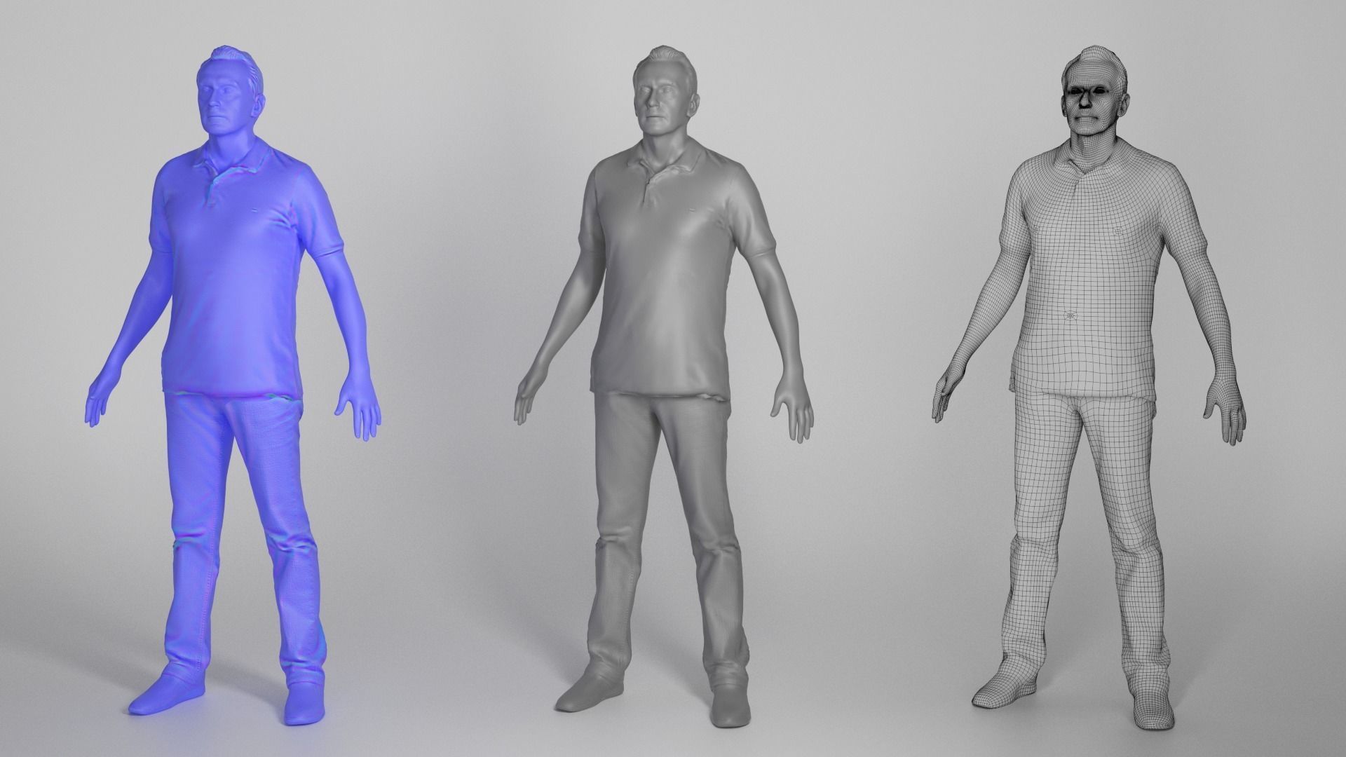 Man in casual style ready for animation 312 Low-poly 3D model_3