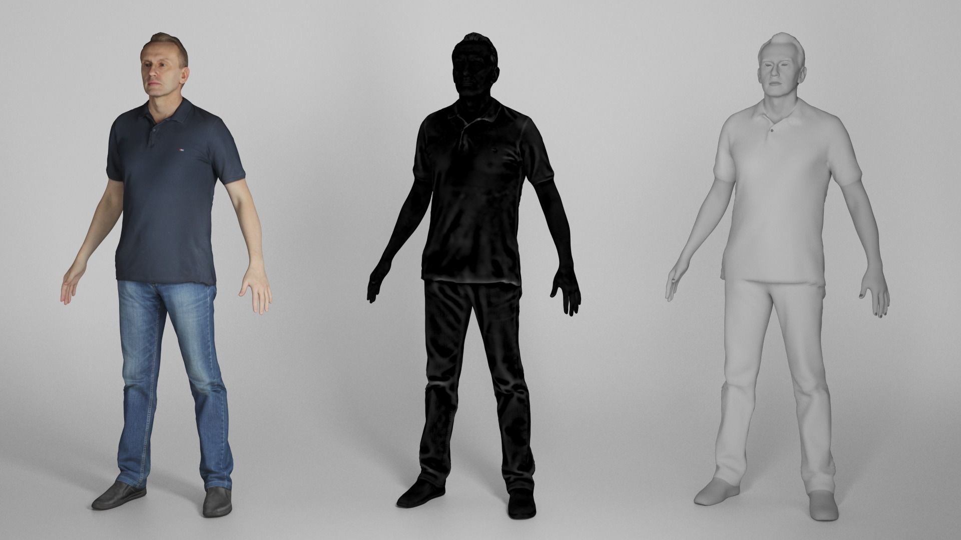 Man in casual style ready for animation 312 Low-poly 3D model_4