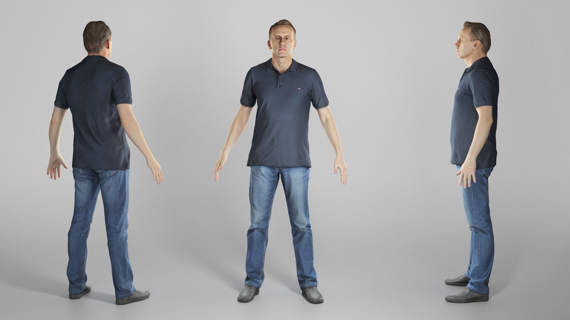 Man in casual style ready for animation 312 Low-poly 3D model_2