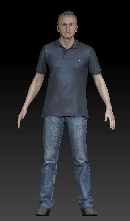 Man in casual style ready for animation 312 Low-poly 3D model_5