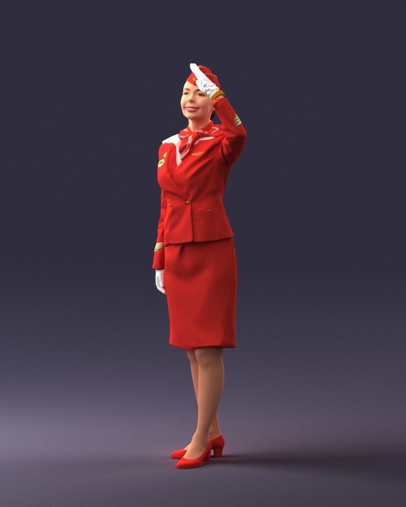 000135 Professional Flight Attendant 0614 3D model_27