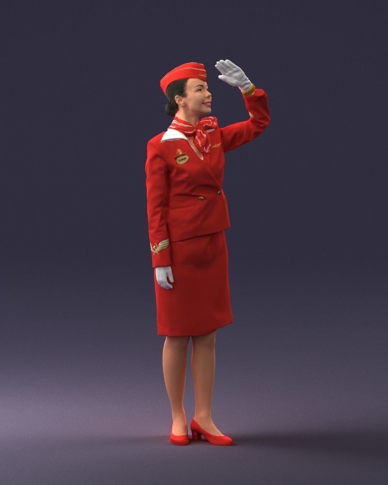 000135 Professional Flight Attendant 0614 3D model_6