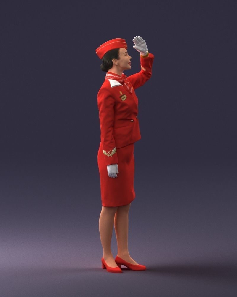 000135 Professional Flight Attendant 0614 3D model_9