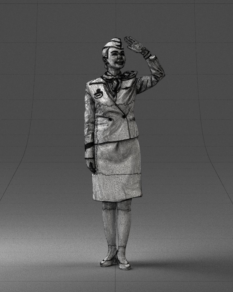 000135 Professional Flight Attendant 0614 3D model_35