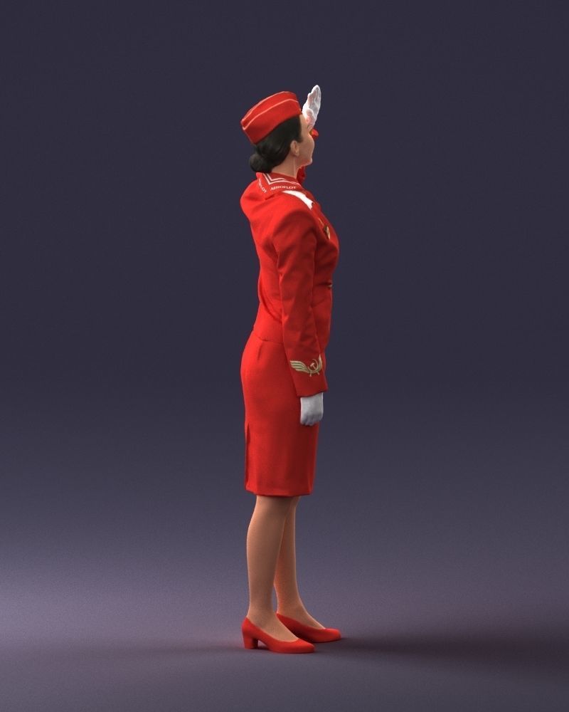 000135 Professional Flight Attendant 0614 3D model_12