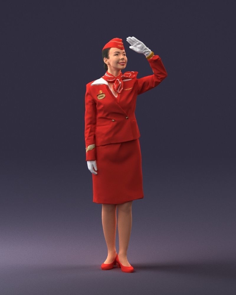 000135 Professional Flight Attendant 0614 3D model_36
