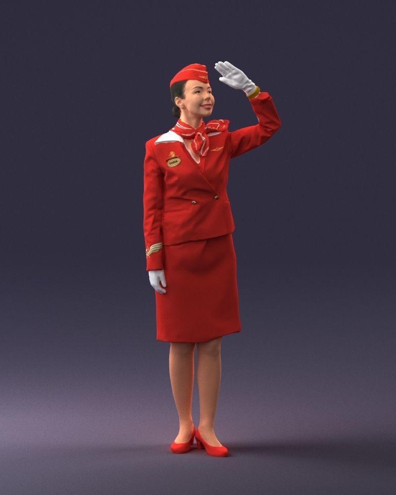 000135 Professional Flight Attendant 0614 3D model_3