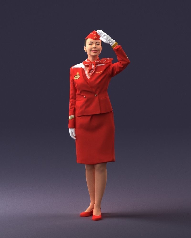 000135 Professional Flight Attendant 0614 3D model_30
