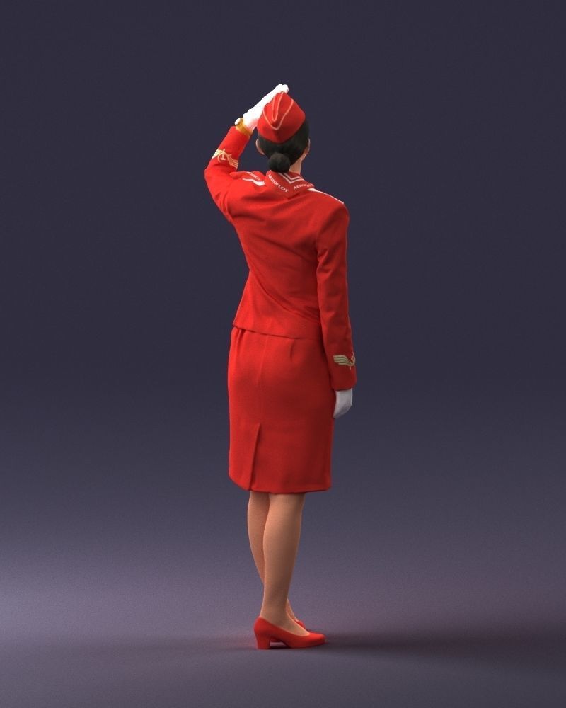 000135 Professional Flight Attendant 0614 3D model_15