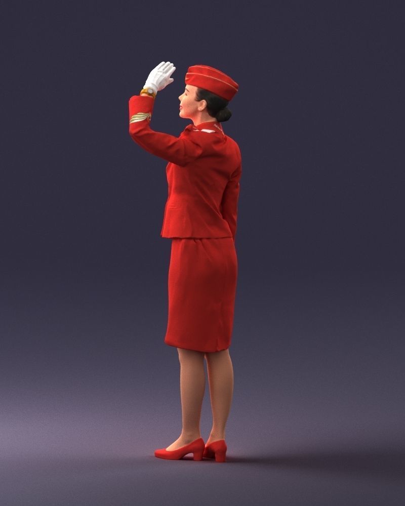 000135 Professional Flight Attendant 0614 3D model_21