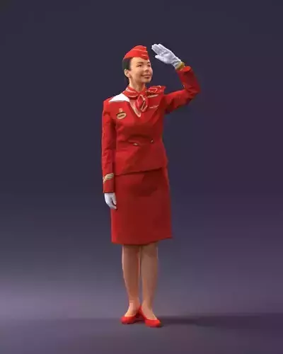 000135 Professional Flight Attendant 0614 3D model
