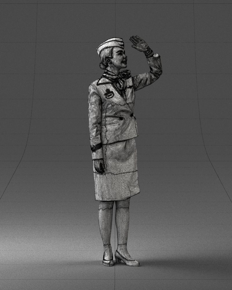 000135 Professional Flight Attendant 0614 3D model_8