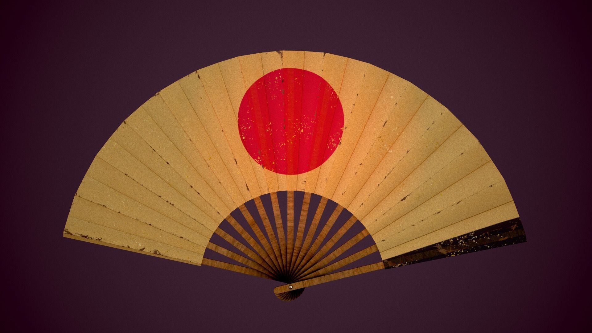 Handheld Foldable Fan Animated Low-poly 3D model_11