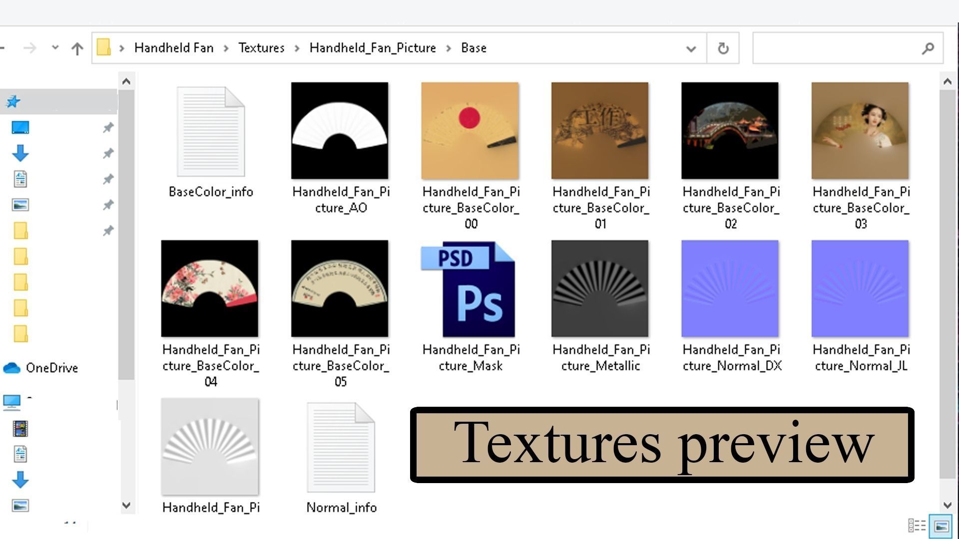 Handheld Foldable Fan Animated Low-poly 3D model_18