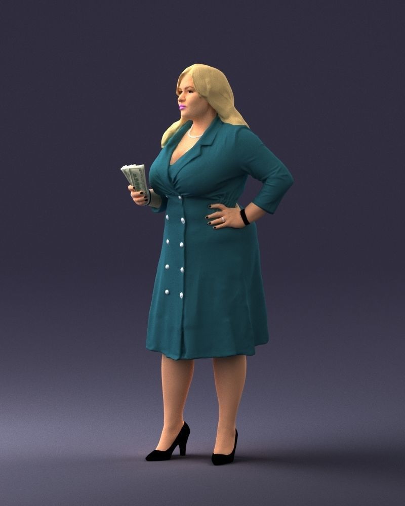 000332 Confident Woman with Money 0122 3D model_28