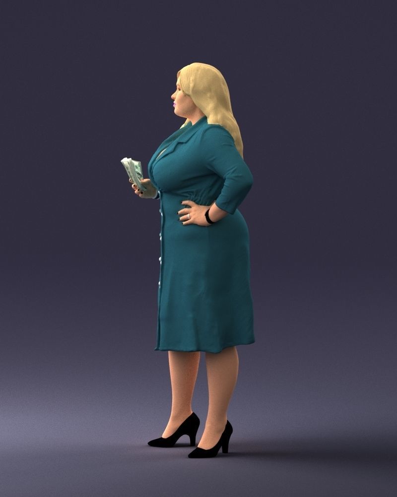 000332 Confident Woman with Money 0122 3D model_25
