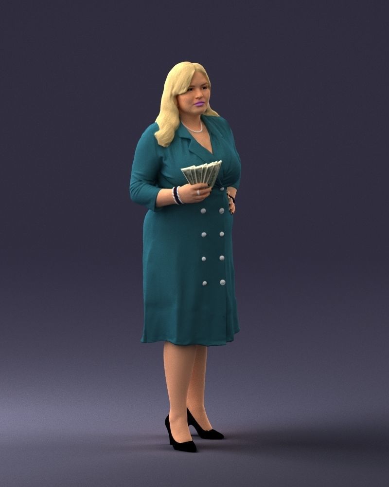 000332 Confident Woman with Money 0122 3D model_7
