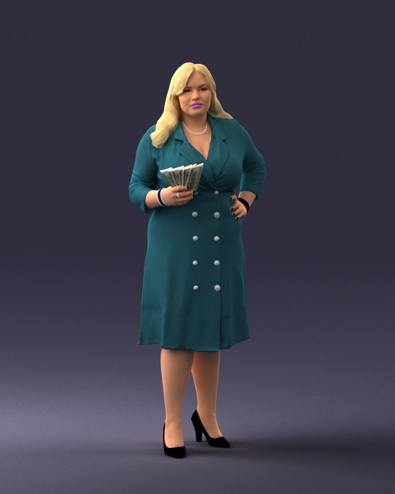 000332 Confident Woman with Money 0122 3D model_4