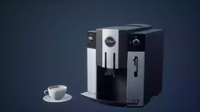 Coffe Machine Low Poly Game Ready