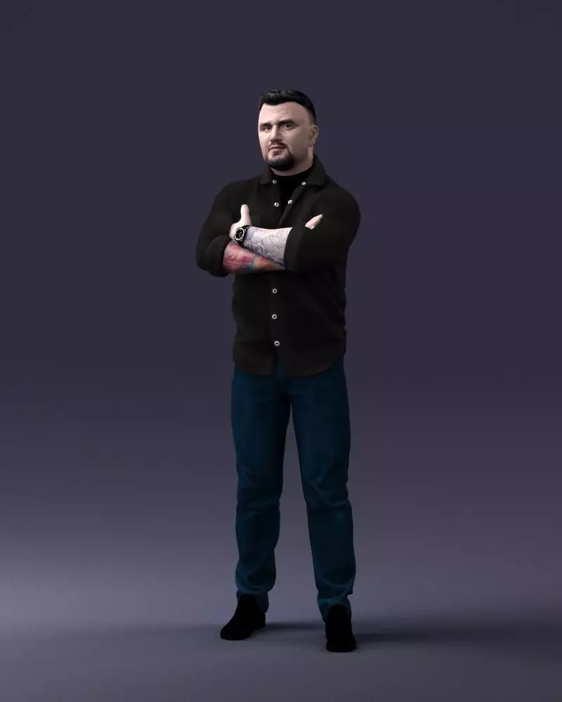 000210 Tattooed Man with Folded Arms 1121 3dp 3D print model