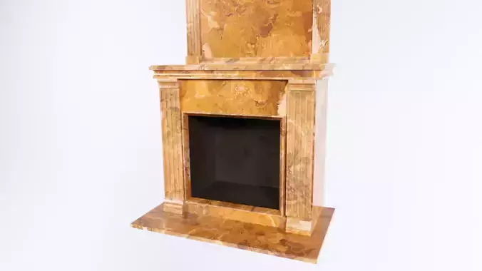 Old Fireplace Low-poly 3D model