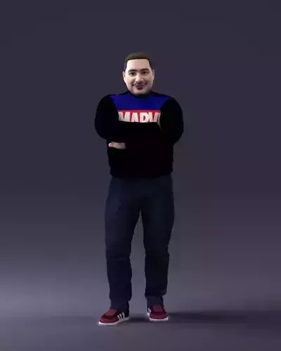 000221 Man in Casual Marvel Sweater 1121 3dp