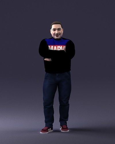 Man in marvel t-shirt 1121 3D Print Ready 3D print model