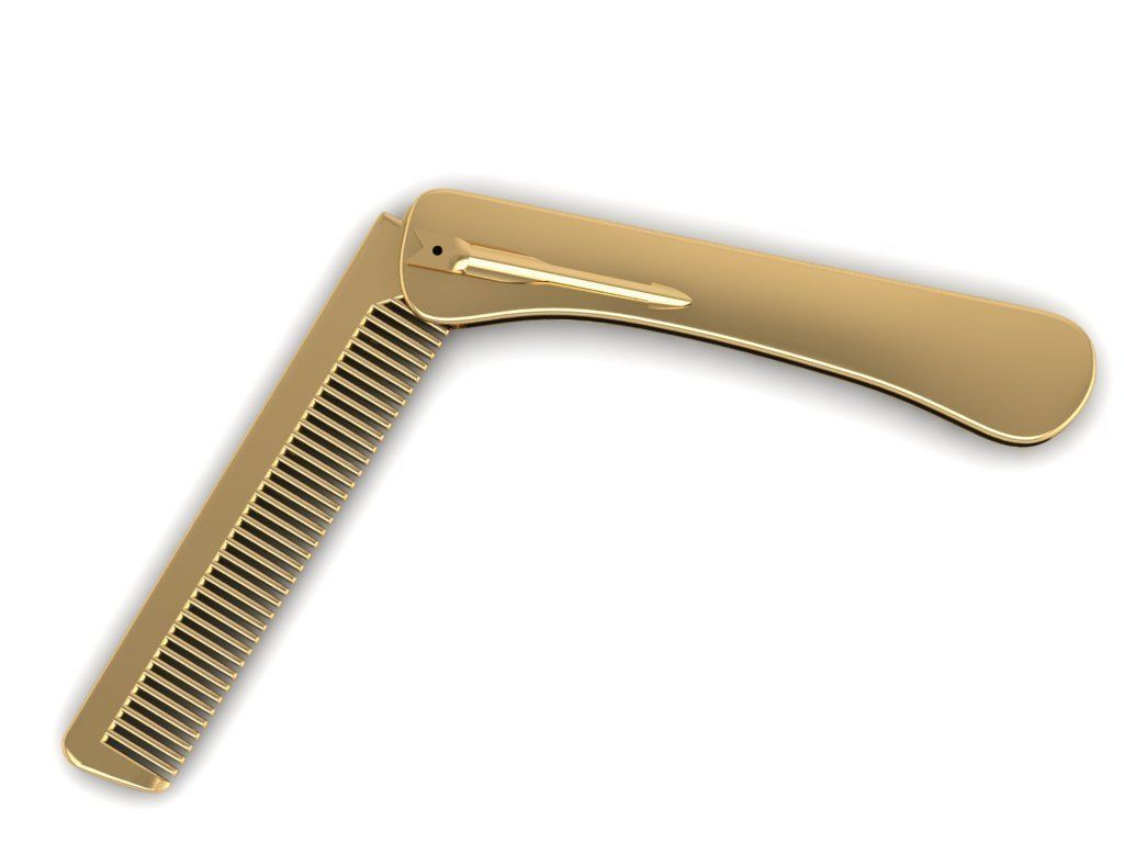 Luxury Folding Metal Comb 3D Model for Jewelry or Accessory  567 3D print model_5