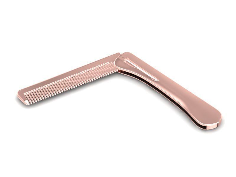 Luxury Folding Metal Comb 3D Model for Jewelry or Accessory  567 3D print model_6