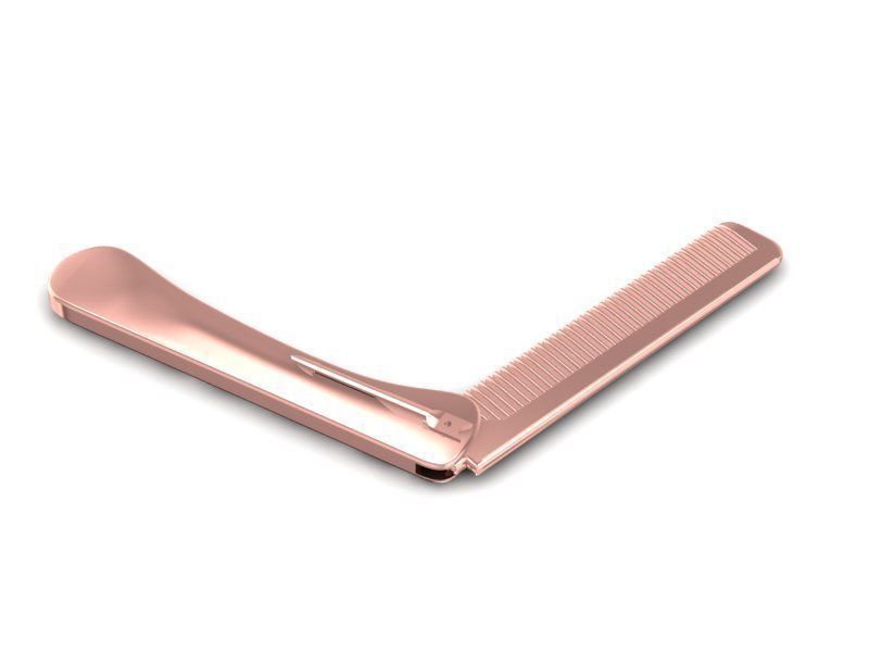Luxury Folding Metal Comb 3D Model for Jewelry or Accessory  567 3D print model_7