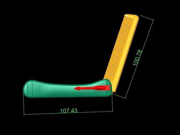 Luxury Folding Metal Comb 3D Model for Jewelry or Accessory  567 3D print model_9