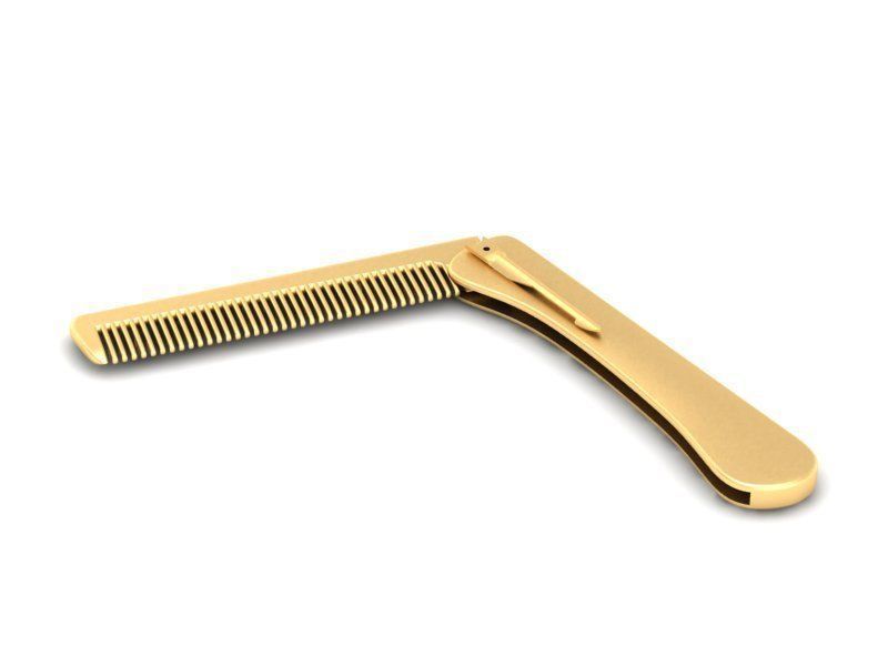 Luxury Folding Metal Comb 3D Model for Jewelry or Accessory  567 3D print model_4