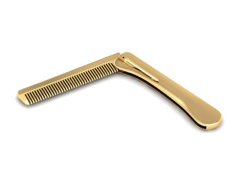 Luxury Folding Metal Comb 3D Model for Jewelry or Accessory  567 3D print model_3