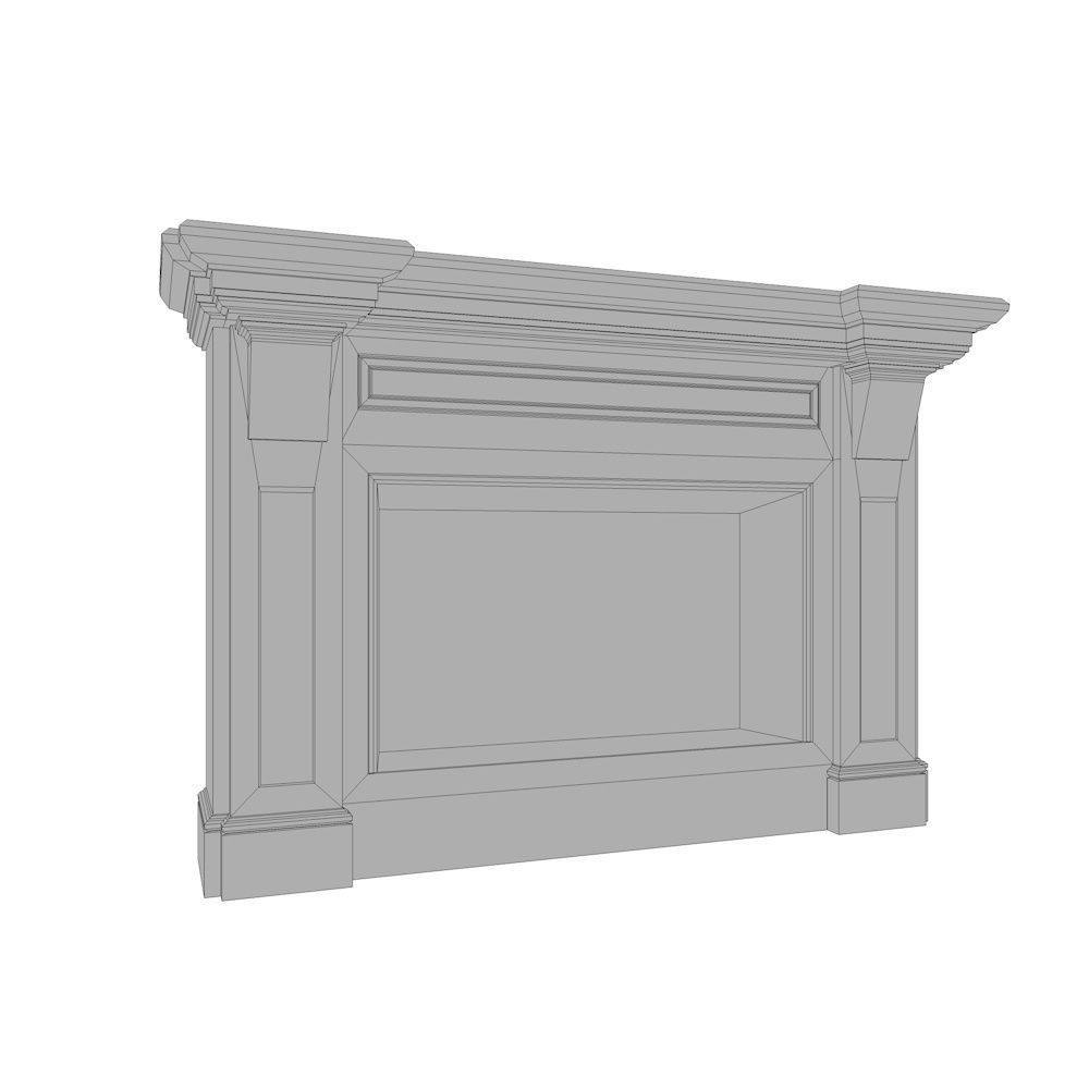Antique Fireplace Low-poly 3D model_4