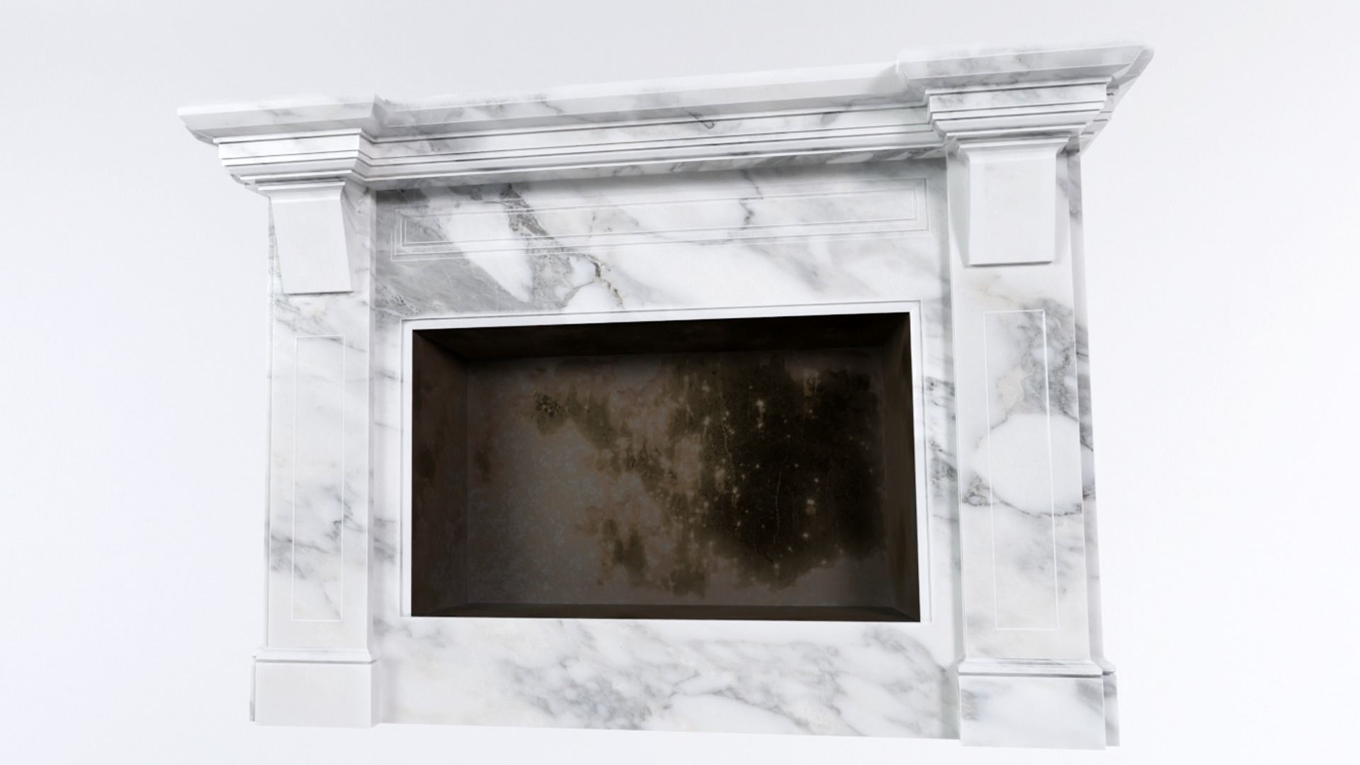 Antique Fireplace Low-poly 3D model_3