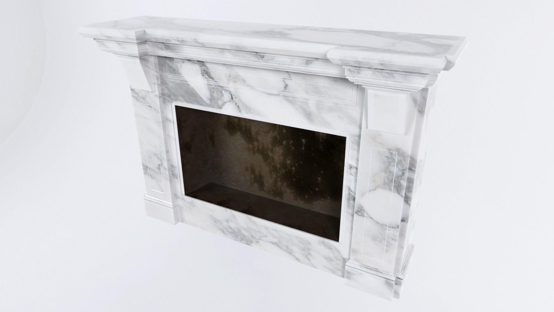 Antique Fireplace Low-poly 3D model_1