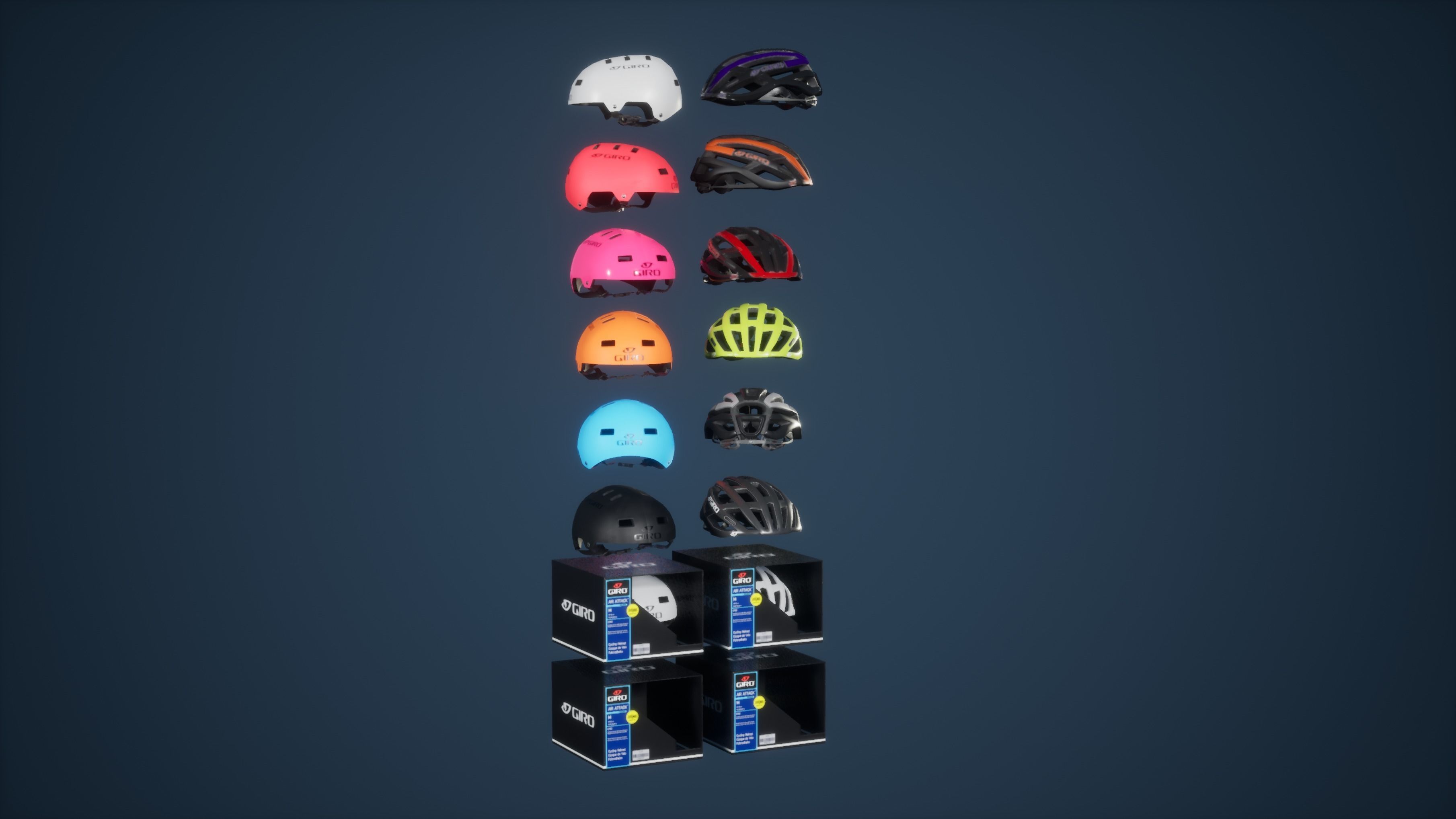 Helmet Set Low Poly Game Ready rack Low-poly 3D model_1