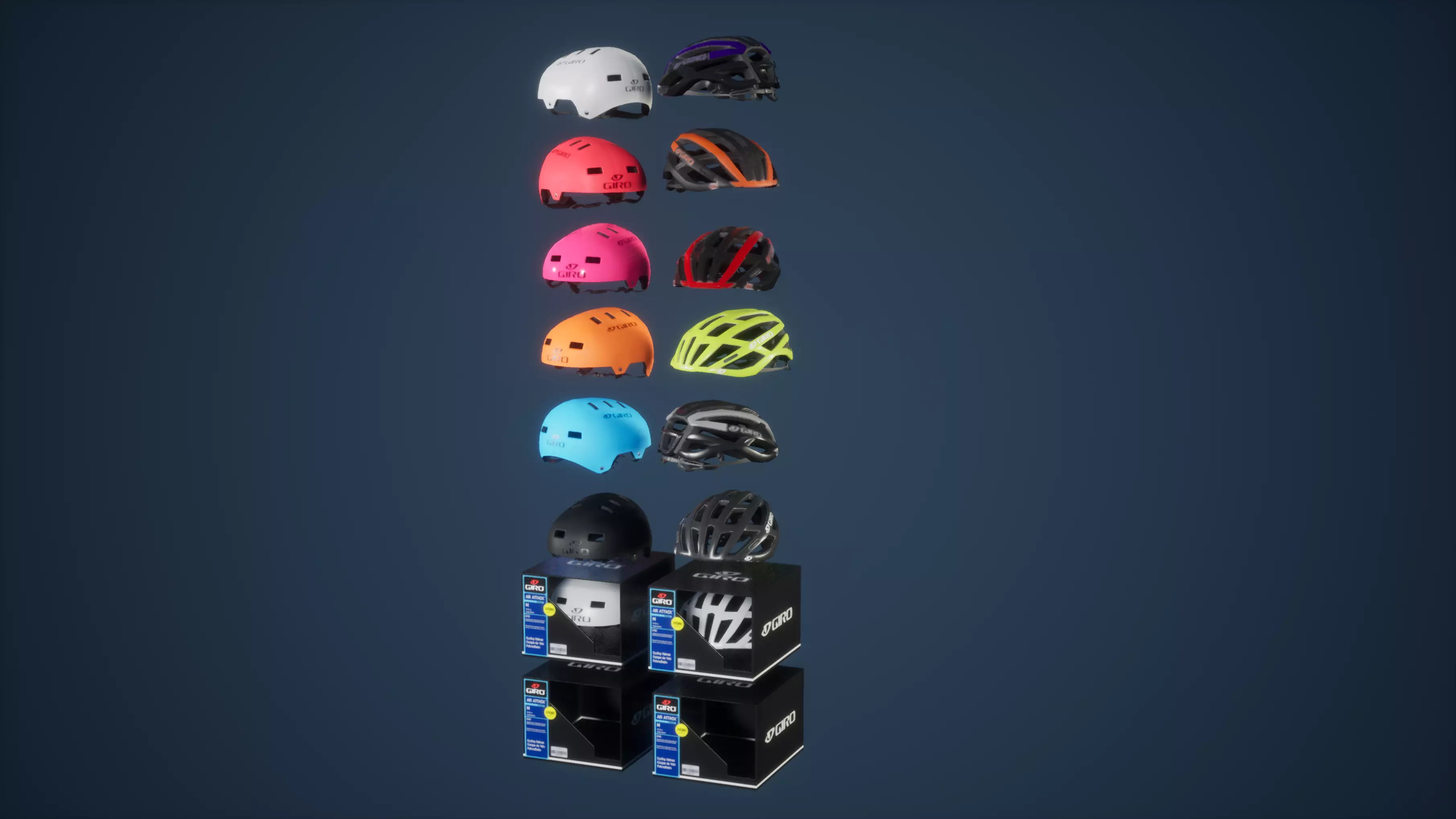 Helmet Set Low Poly Game Ready rack Low-poly 3D model_0