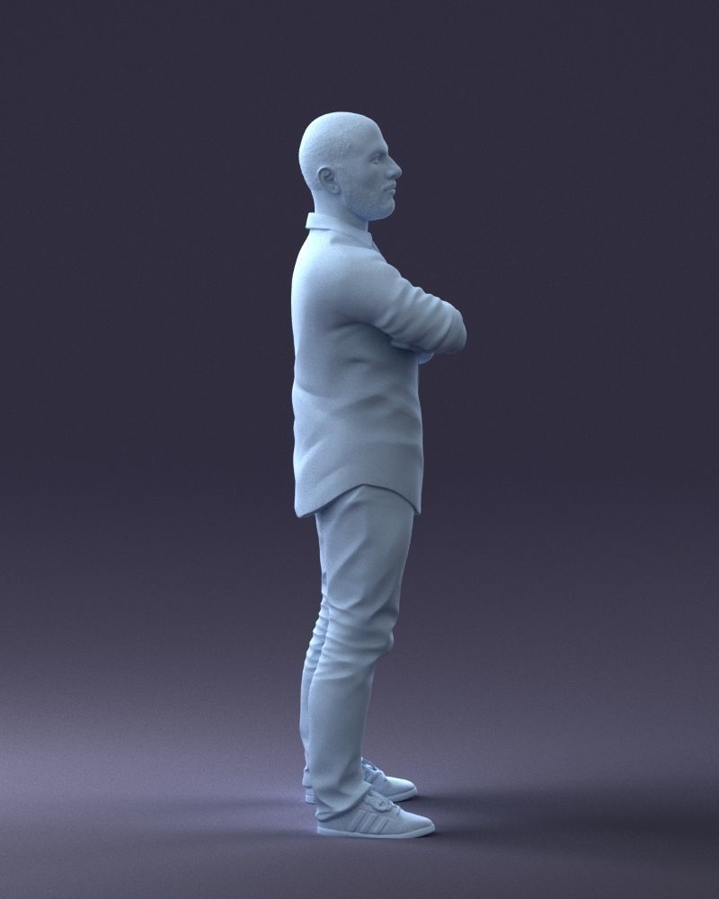 000225 Realistic Male Character in Casual Pink Shirt 1121 3dp 3D print model_13