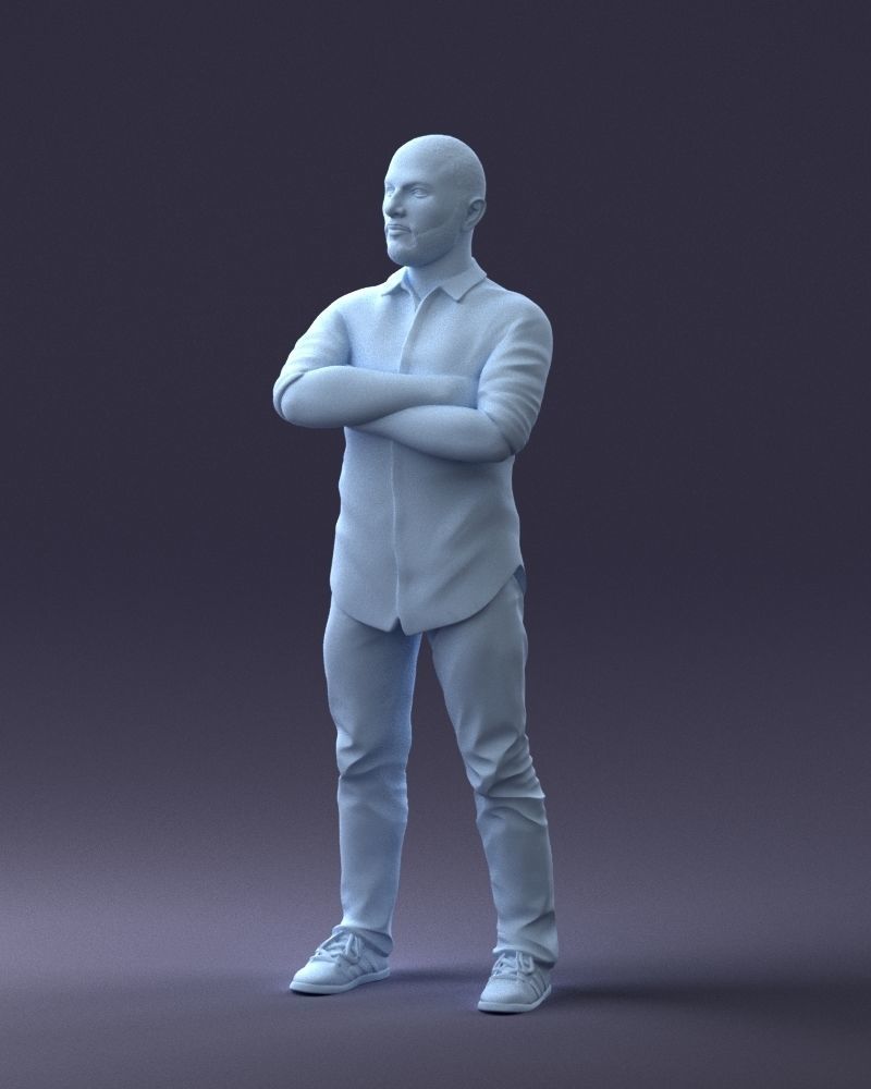 000225 Realistic Male Character in Casual Pink Shirt 1121 3dp 3D print model_31