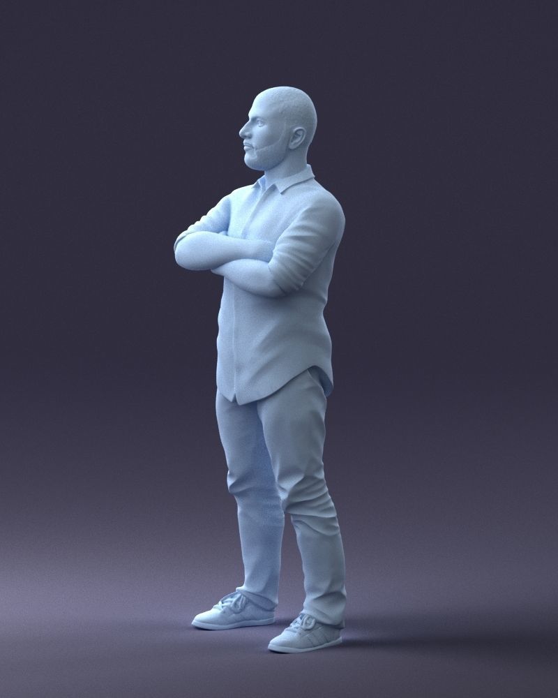 000225 Realistic Male Character in Casual Pink Shirt 1121 3dp 3D print model_28