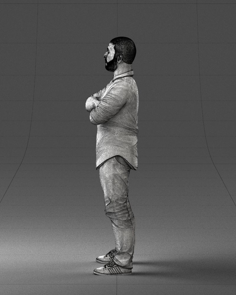 000225 Realistic Male Character in Casual Pink Shirt 1121 3dp 3D print model_26