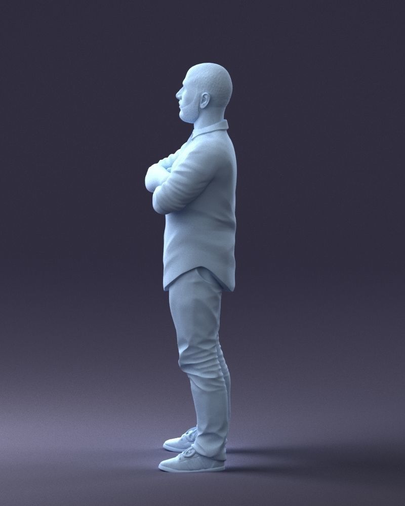 000225 Realistic Male Character in Casual Pink Shirt 1121 3dp 3D print model_25