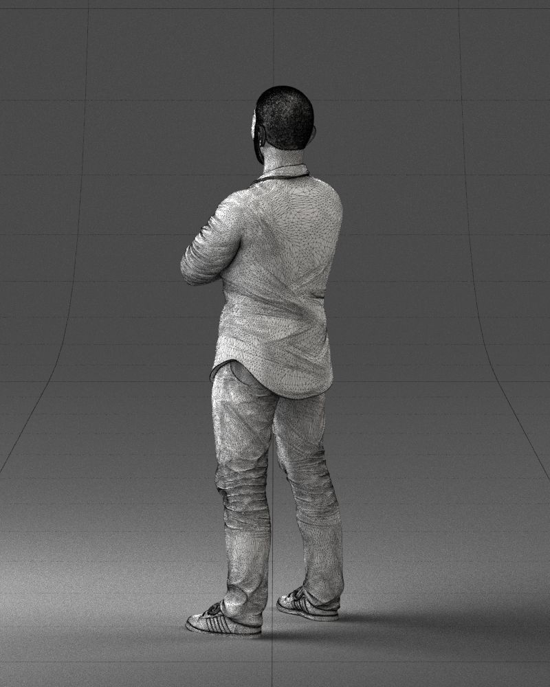 000225 Realistic Male Character in Casual Pink Shirt 1121 3dp 3D print model_23