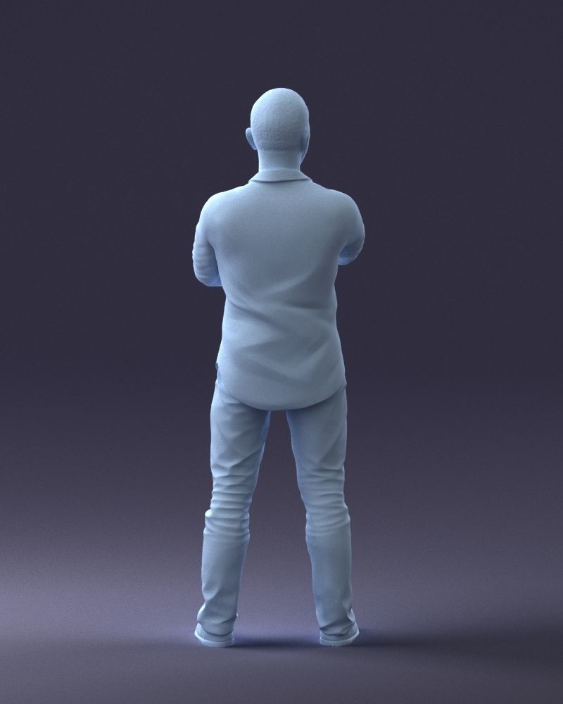 000225 Realistic Male Character in Casual Pink Shirt 1121 3dp 3D print model_19