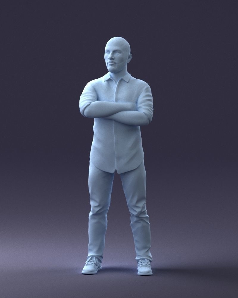 000225 Realistic Male Character in Casual Pink Shirt 1121 3dp 3D print model_34